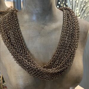 Chico's  Gold Metal Scarf Necklace